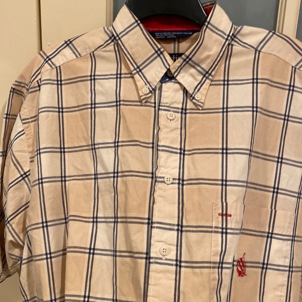 NAUTICA Mens Short sleeve Collar Button Down Shirt size L